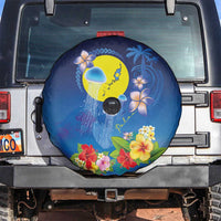 Palau Jellyfish Spare Tire Cover Ocean Heritage Tropical Plants LT03 Blue - Polynesian Pride