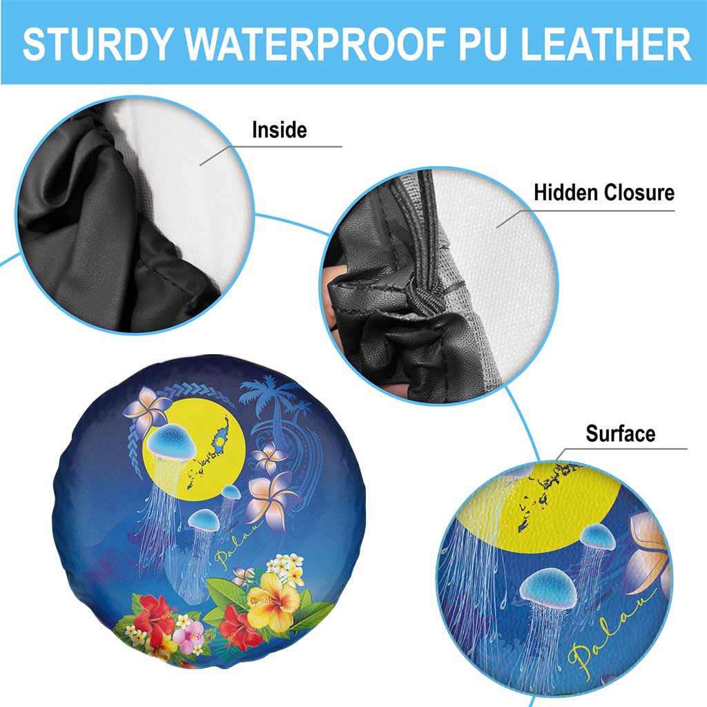 Palau Jellyfish Spare Tire Cover Ocean Heritage Tropical Plants LT03 - Polynesian Pride