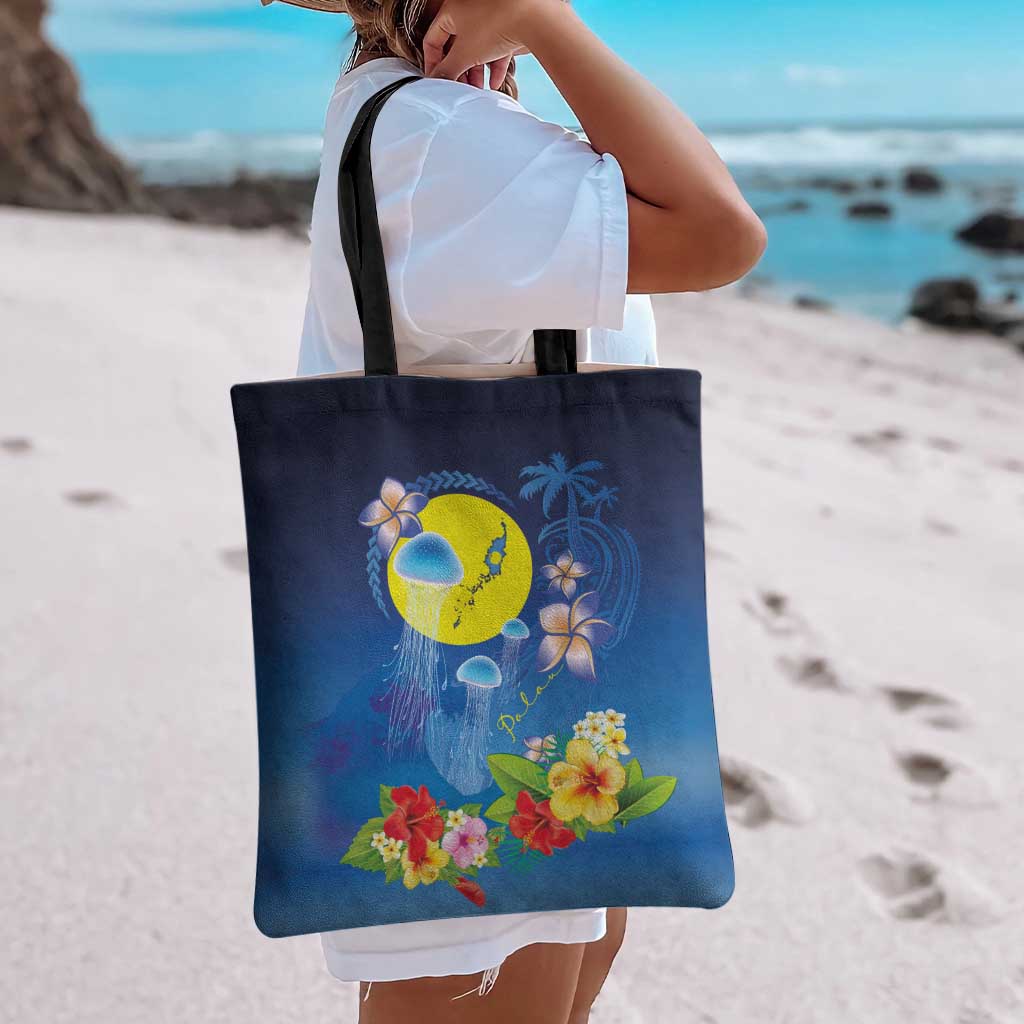 Palau Jellyfish Tote Bag Ocean Heritage Tropical Plants LT03 - Polynesian Pride