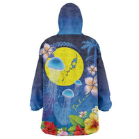Palau Jellyfish Wearable Blanket Hoodie Ocean Heritage Tropical Plants LT03 - Polynesian Pride
