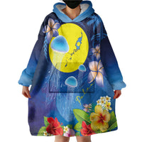 Palau Jellyfish Wearable Blanket Hoodie Ocean Heritage Tropical Plants LT03 - Polynesian Pride