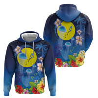 Palau Jellyfish Zip Hoodie Ocean Heritage Tropical Plants LT03 - Polynesian Pride