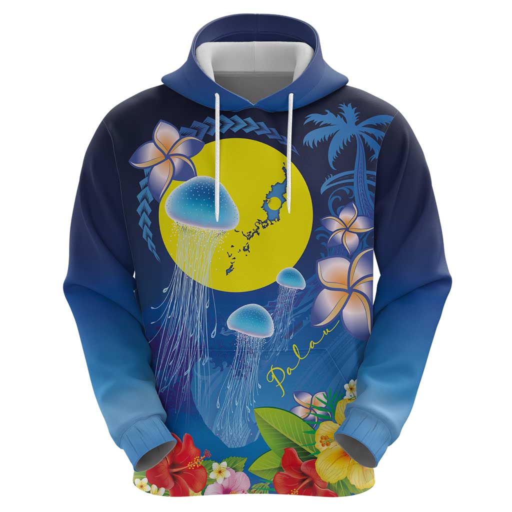 Palau Jellyfish Zip Hoodie Ocean Heritage Tropical Plants LT03 - Polynesian Pride