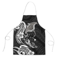 Hawaiian Manta Rays Apron Tribal Hibiscus Polynesian Tattoos Black Color LT03 Black - Polynesian Pride