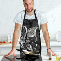 Hawaiian Manta Rays Apron Tribal Hibiscus Polynesian Tattoos Black Color LT03 - Polynesian Pride