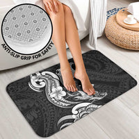 Hawaiian Manta Rays Bathroom Set Tribal Hibiscus Polynesian Tattoos Black Color LT03 - Polynesian Pride