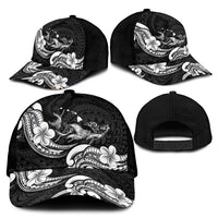 Hawaiian Manta Rays Classic Cap Tribal Hibiscus Polynesian Tattoos Black Color LT03 - Polynesian Pride