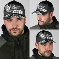 Hawaiian Manta Rays Classic Cap Tribal Hibiscus Polynesian Tattoos Black Color LT03 - Polynesian Pride