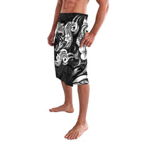 Hawaiian Manta Rays Lavalava Tribal Hibiscus Polynesian Tattoos Black Color LT03 - Polynesian Pride