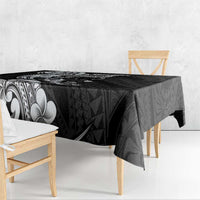 Hawaiian Manta Rays Tablecloth Tribal Hibiscus Polynesian Tattoos Black Color LT03 - Polynesian Pride