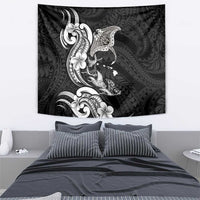 Hawaiian Manta Rays Tapestry Tribal Hibiscus Polynesian Tattoos Black Color LT03 - Polynesian Pride