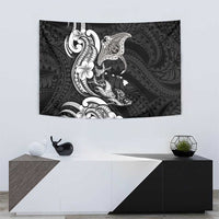 Hawaiian Manta Rays Tapestry Tribal Hibiscus Polynesian Tattoos Black Color LT03 - Polynesian Pride