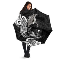 Hawaiian Manta Rays Umbrella Tribal Hibiscus Polynesian Tattoos Black Color LT03 - Polynesian Pride