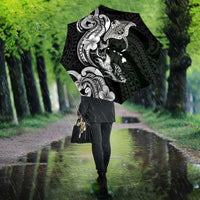 Hawaiian Manta Rays Umbrella Tribal Hibiscus Polynesian Tattoos Black Color LT03 - Polynesian Pride