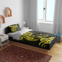 Hawaiian Manta Rays Bedding Set Tribal Hibiscus Polynesian Tattoos Yellow Color LT03 - Polynesian Pride