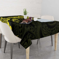 Hawaiian Manta Rays Tablecloth Tribal Hibiscus Polynesian Tattoos Yellow Color LT03 - Polynesian Pride