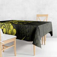 Hawaiian Manta Rays Tablecloth Tribal Hibiscus Polynesian Tattoos Yellow Color LT03 - Polynesian Pride