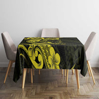 Hawaiian Manta Rays Tablecloth Tribal Hibiscus Polynesian Tattoos Yellow Color LT03 - Polynesian Pride