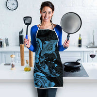 Hawaiian Manta Rays Apron Tribal Hibiscus Polynesian Tattoos Blue Color LT03 - Polynesian Pride