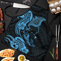 Hawaiian Manta Rays Apron Tribal Hibiscus Polynesian Tattoos Blue Color LT03 Blue - Polynesian Pride