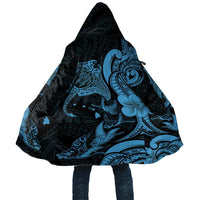 Hawaiian Manta Rays Cloak Tribal Hibiscus Polynesian Tattoos Blue Color LT03 Unisex Blue - Polynesian Pride