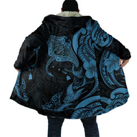 Hawaiian Manta Rays Cloak Tribal Hibiscus Polynesian Tattoos Blue Color LT03 - Polynesian Pride