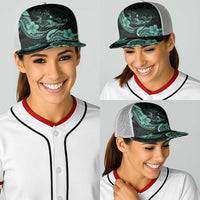Hawaiian Manta Rays Baseball Net Cap Tribal Hibiscus Polynesian Tattoos Turquoise Color LT03 - Polynesian Pride