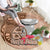 Guam Seal and Latte Stone With Ethnic Tapa Pattern Round Carpet Peach Fuzz Color LT03 - Polynesian Pride