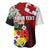 Personalised Tonga Emancipation Day Baseball Jersey Flag Map and Hibiscus Flower Ngatu Pattern LT03 - Polynesian Pride