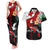 Personalised Tonga Emancipation Day Couples Matching Tank Maxi Dress and Hawaiian Shirt Flag Map and Hibiscus Flower Ngatu Pattern LT03 Black - Polynesian Pride