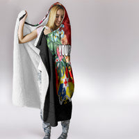 Personalised Tonga Emancipation Day Hooded Blanket Flag Map and Hibiscus Flower Ngatu Pattern LT03 - Polynesian Pride