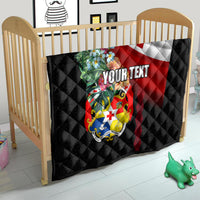 Personalised Tonga Emancipation Day Quilt Flag Map and Hibiscus Flower Ngatu Pattern LT03 - Polynesian Pride