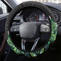 Tonga Emancipation Day Steering Wheel Cover Flag Map and Hibiscus Flower Ngatu Pattern LT03 - Polynesian Pride