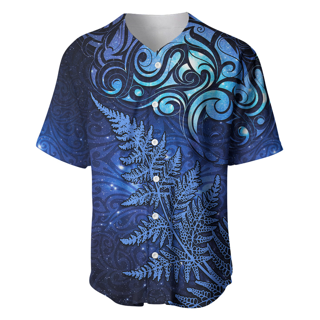 New Zealand Matariki Baseball Jersey Maori Pattern and Silver Fern LT03 Blue - Polynesian Pride