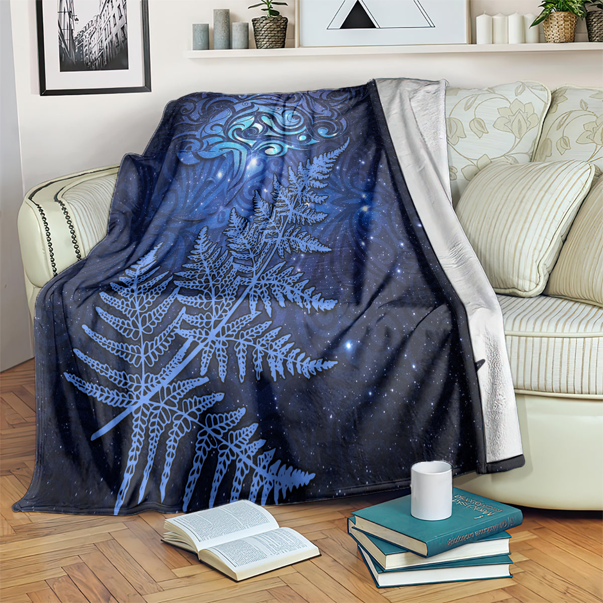 New Zealand Matariki Blanket Maori Pattern and Silver Fern