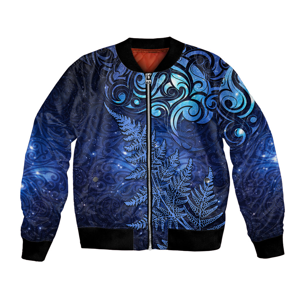 New Zealand Matariki Bomber Jacket Maori Pattern and Silver Fern