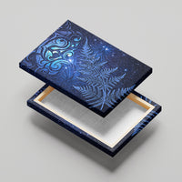New Zealand Matariki Canvas Wall Art Maori Pattern and Silver Fern LT03 - Polynesian Pride