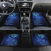 New Zealand Matariki Car Mats Maori Pattern and Silver Fern LT03 Set 4pcs Blue - Polynesian Pride