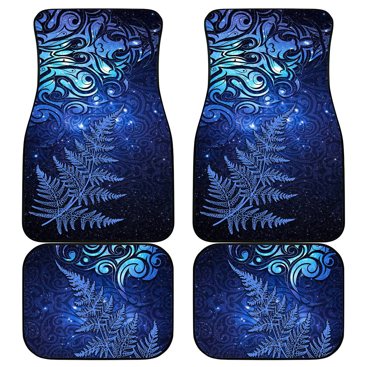 New Zealand Matariki Car Mats Maori Pattern and Silver Fern LT03 - Polynesian Pride