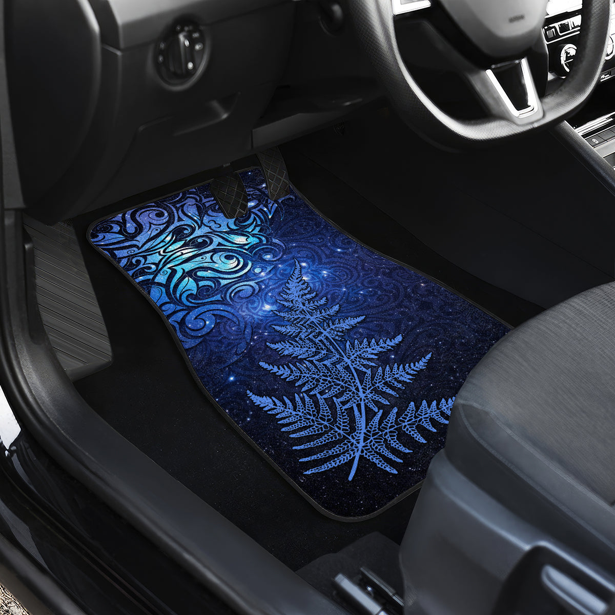 New Zealand Matariki Car Mats Maori Pattern and Silver Fern LT03 - Polynesian Pride