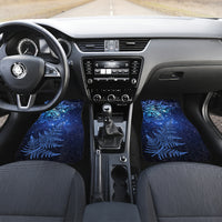 New Zealand Matariki Car Mats Maori Pattern and Silver Fern LT03 Set 2pcs - Front Blue - Polynesian Pride