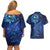 New Zealand Matariki Couples Matching Off Shoulder Short Dress and Hawaiian Shirt Maori Pattern and Silver Fern