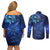 New Zealand Matariki Couples Matching Off Shoulder Short Dress and Long Sleeve Button Shirt Maori Pattern and Silver Fern