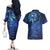 New Zealand Matariki Couples Matching Off The Shoulder Long Sleeve Dress and Hawaiian Shirt Maori Pattern and Silver Fern