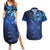 New Zealand Matariki Couples Matching Summer Maxi Dress and Hawaiian Shirt Maori Pattern and Silver Fern