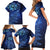 New Zealand Matariki Family Matching Short Sleeve Bodycon Dress and Hawaiian Shirt Maori Pattern and Silver Fern