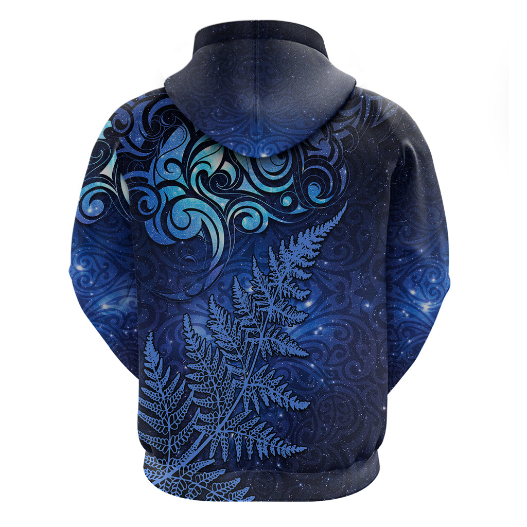 New Zealand Matariki Hoodie Maori Pattern and Silver Fern LT03 - Polynesian Pride