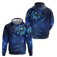 New Zealand Matariki Hoodie Maori Pattern and Silver Fern LT03 - Polynesian Pride