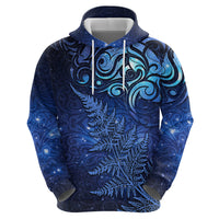 New Zealand Matariki Hoodie Maori Pattern and Silver Fern LT03 - Polynesian Pride