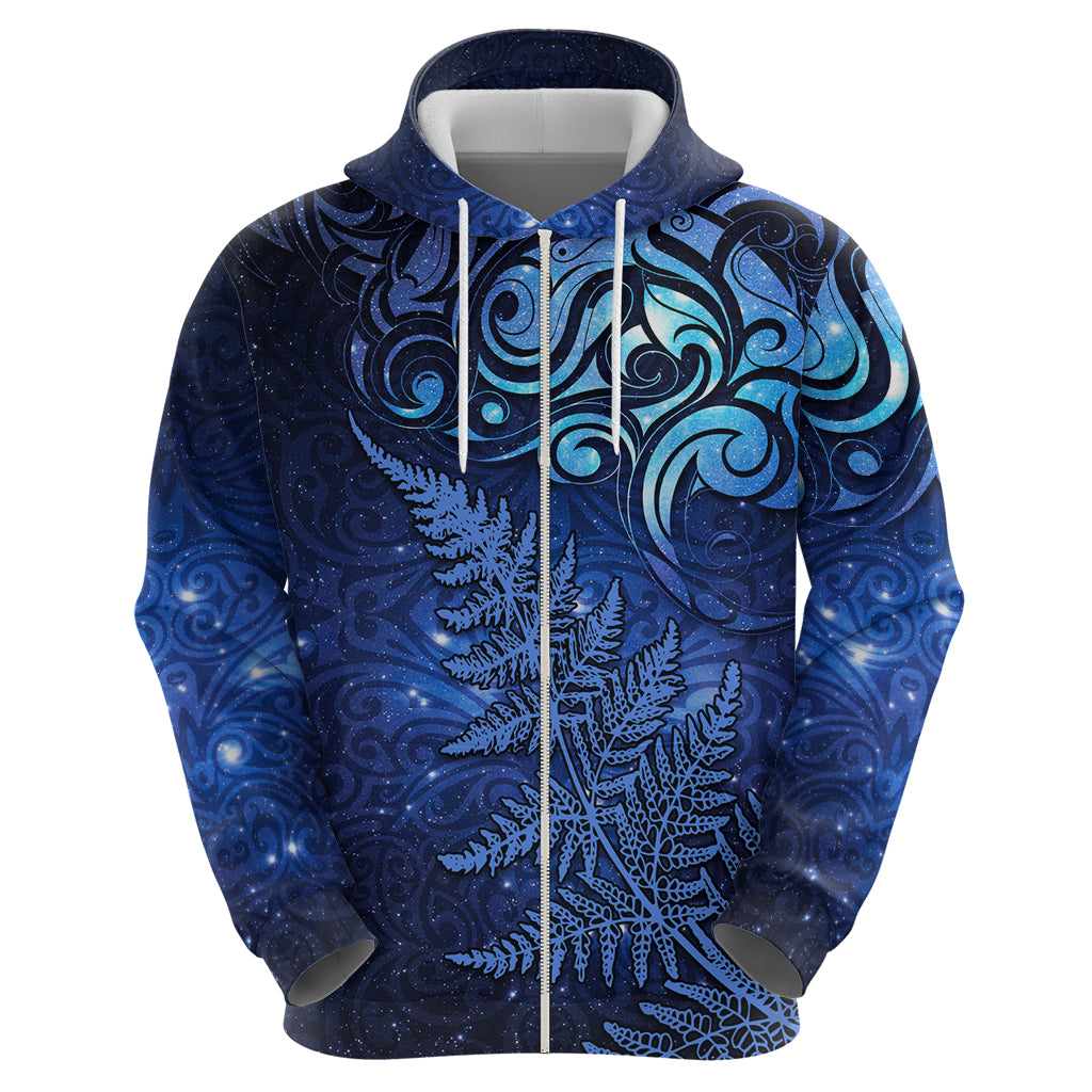 New Zealand Matariki Hoodie Maori Pattern and Silver Fern LT03 - Polynesian Pride